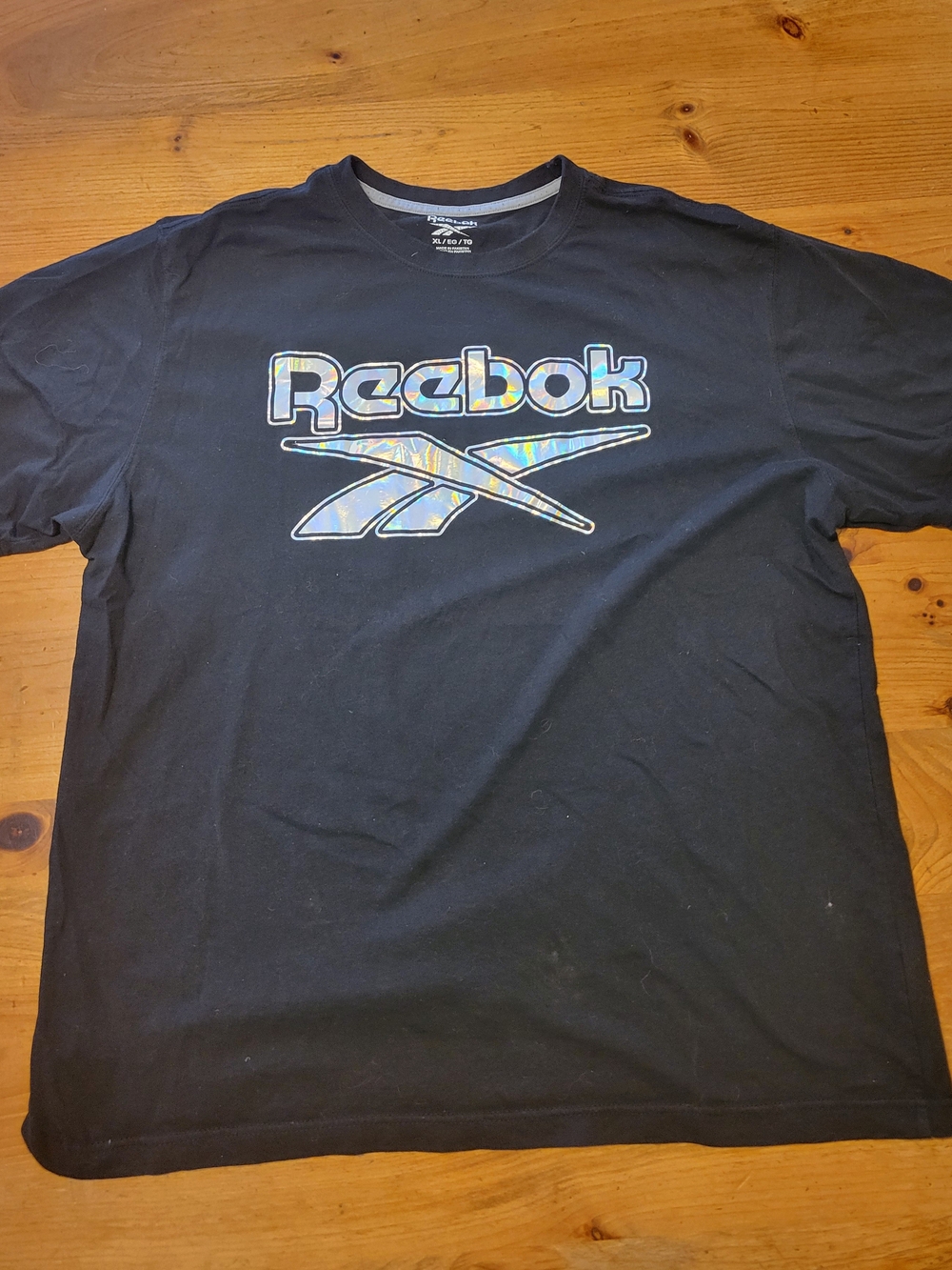 Reebok 2X Men's Black Tee with Iridescent Logo